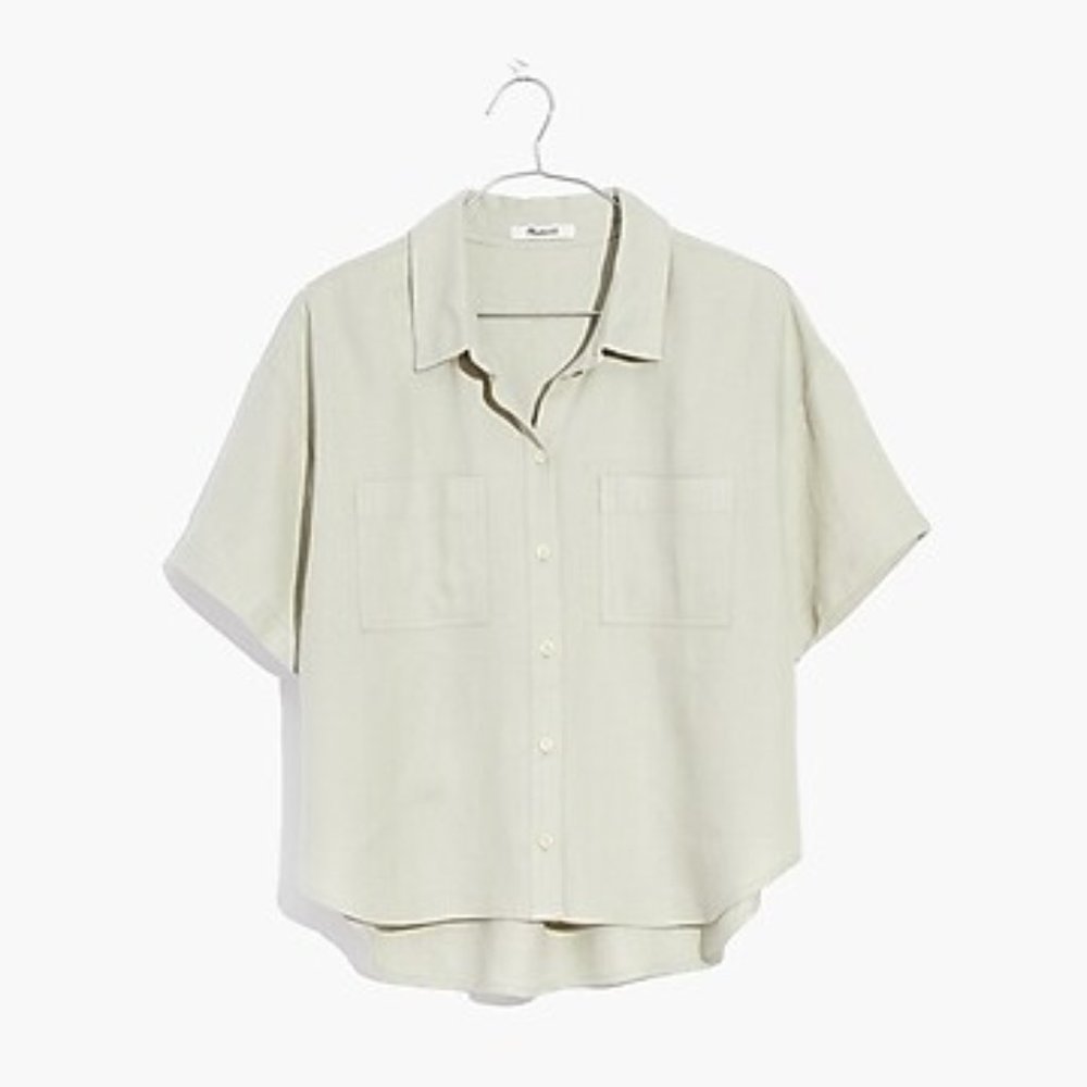 Madewell Sage Green Woven Button Down